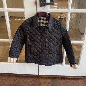 Authentic Burberry kids black quilted jacket - size 12